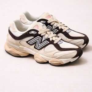 New Balance Cream & Brown 9060 Runner Sneakers